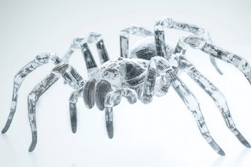 Poster - A detailed view of a spider's body on a white background