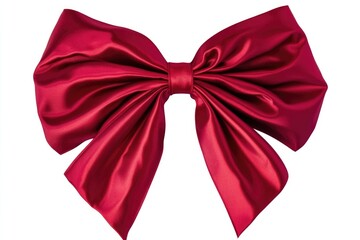 Poster - A bright red bow against a clean white background