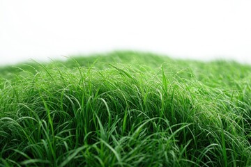 Poster - A serene and peaceful scene featuring a lush green grass field with a clear blue sky in the background