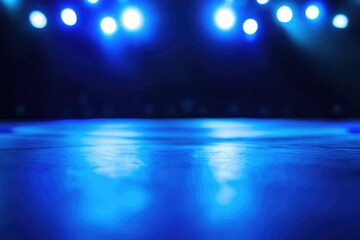 Poster - A stage lit by blue lights and spotlights