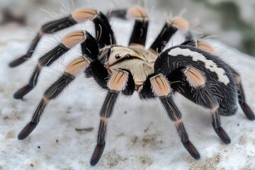 Poster - A close-up shot of a spider sitting on a rocky surface