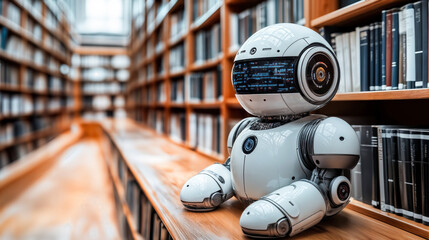 Poster - ai robot streamlining content curation in library setting for efficient information management