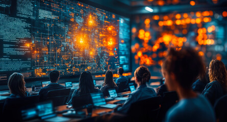 Poster - ai-enhanced corporate training platform in modern classroom with real-time feedback and customizable