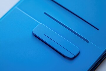 Poster - A close-up shot of a blue laptop computer