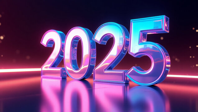 Stylized illustration of the numeral 2025 with Surrealistic