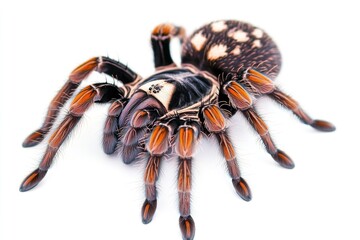 Poster - A close-up shot of a spider on a white surface