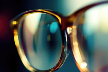Poster - A pair of glasses resting on a table, great for illustrating an abandoned or forgotten item