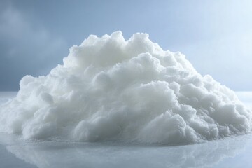 Poster - A snow-covered tabletop with a small pile of snow at the center