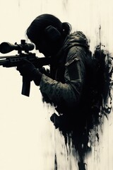 Poster - A person carrying a handgun, great for crime scene or action scene photography