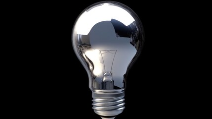 Poster - A single shiny light bulb against a dark background