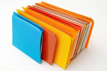 Aufkleber - A collection of vibrant folders arranged neatly on a clean white background, perfect for organizing files and documents