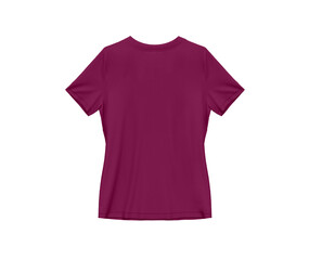 Wall Mural - berry purple blank tee shirt waist wear, women template mockup back view