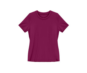 Wall Mural - berry purple blank tee shirt waist wear, women template mockup front view