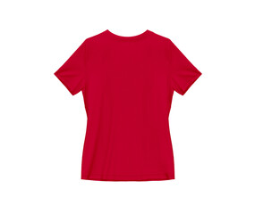 Wall Mural - cherry red blank tee shirt waist wear, women template mockup back view