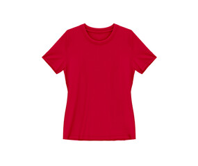 Wall Mural - cherry red blank tee shirt waist wear, women template mockup front view
