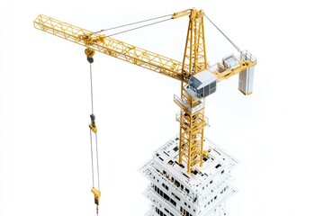 Aufkleber - Construction equipment lifts a building onto its foundation