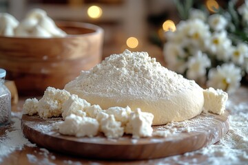 Poster - A table covered with a white powdery substance, commonly found in chemical labs