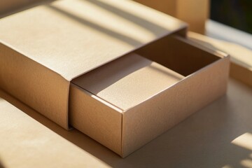 Poster - A box sitting on a table next to a window, with natural light pouring in