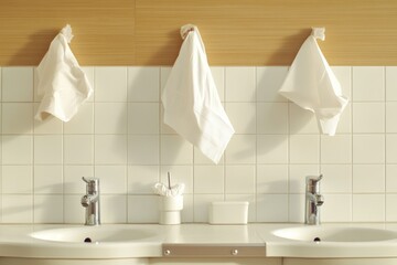 Poster - Two sink bathroom with towels