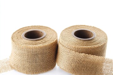 Poster - Barbed wire rolls on a white surface