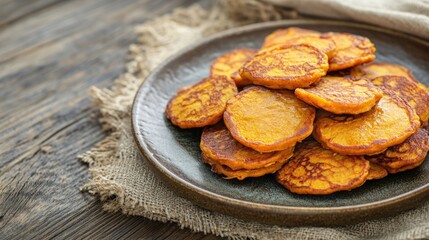 Poster - A plate of cooked sweet potatoes served on a table