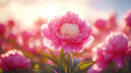 Poster - Close-up shot of a pink flower in a natural setting