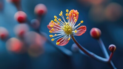 Aufkleber - A close-up shot of a single flower on its stem, with a simple background