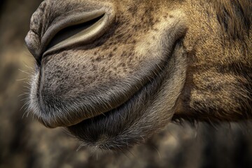 Poster - A close-up view of a giraffe's face, perfect for wildlife or conservation-themed projects