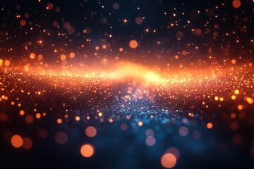 Poster - Blurry image of an orange and blue background, suitable for various designs and backgrounds
