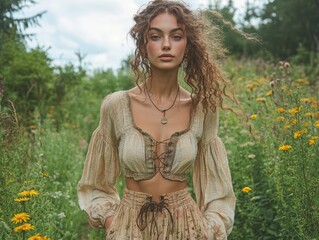 Sustainable Fashion Model in Nature