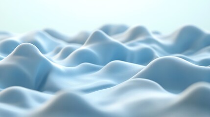 Wall Mural - Abstract Blue Undulating Landscape Digital Art