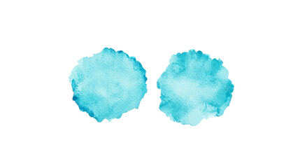 Poster - Blue Watercolor Paint Stains on Transparent Background Generative AI