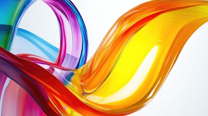 Poster - colorful abstract liquid shapes with a gradient effect on a white background, representing creativit