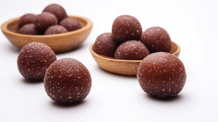 Poster - Delicious Gulab Jamuns Displayed on White Background Generative AI