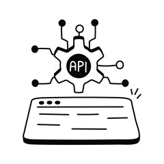 Canvas Print - Icon symbolizing API integration and connecting different software systems