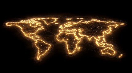 Poster - Glowing world map illustrating global network connections.