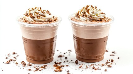 Poster - Frappuccino Cups Ready for a Refreshing Treat Generative AI