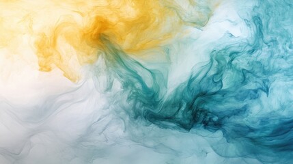 Poster - Soft pastel-colored smoke drifting and blending against a neutral background, creating an ethereal and dreamy effect