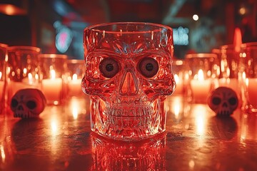 enjoy a horrifying halloween drink complete with a candle-eyed pumpkin at your Halloween party