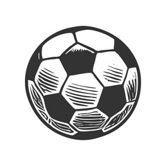Wall Mural - classic hexagonal-patterned soccer ball, showcasing simple yet detailed line work for sports enthusi