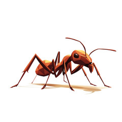 Poster - Low Polygon Red Ant Illustration Digital Art