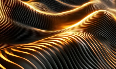 Wall Mural - 3D Rendering of abstract fast moving stripe lines with glowing sun light flare. High speed motion blur. Concept of leading in business, Hi tech products, warp speed wormhole science., Generative AI