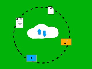 Poster - Illustration footage of Cloud computing that enables the storage of data, including video files, audio, and other types of information, on remote servers accessible via the internet