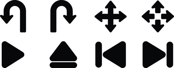 Fototapete - Arrows set black icons. Arrow icon. Arrow vector collection. Doddle arrow set, collection of arrows. Collection different arrows sign. Black vector arrows icons