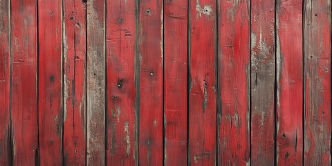 Aufkleber - Rich red wood texture showcases a solid, hard surface with old, pale, and scratched panels, perfect for emphasizing a rustic and timeless aesthetic in design projects and backgrounds.