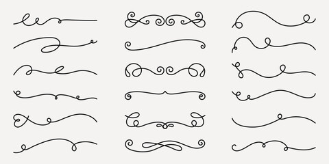 Aufkleber - vector set. elegant decorative dividers with swirls and curls. swirls and curls in various styles. p