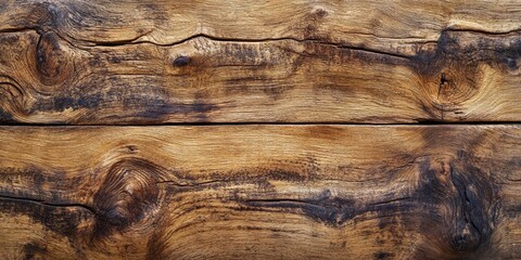 Poster - Textured background of wood featuring oak. This old wooden board showcases natural patterns, creating a rustic wall of logs that highlights the beauty of wood in its aged form.