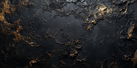 Poster - closeup of a dark grunge textured wall, showcasing the intricate details and rich textures that defi
