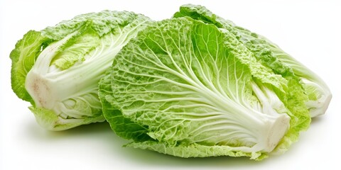 Aufkleber - Chinese cabbage vegetable displayed against a clean white background, showcasing the fresh and vibrant qualities of Chinese cabbage as a nutritious addition to culinary dishes.