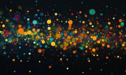 Wall Mural - a vibrant abstract representation of gleaming particles against a dark backdrop, creating an enigmat